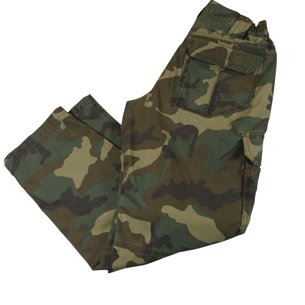 CQR Mens Cargo Pants 30 x 30 Multicolored Camouflage Cotton Polyester Elastic